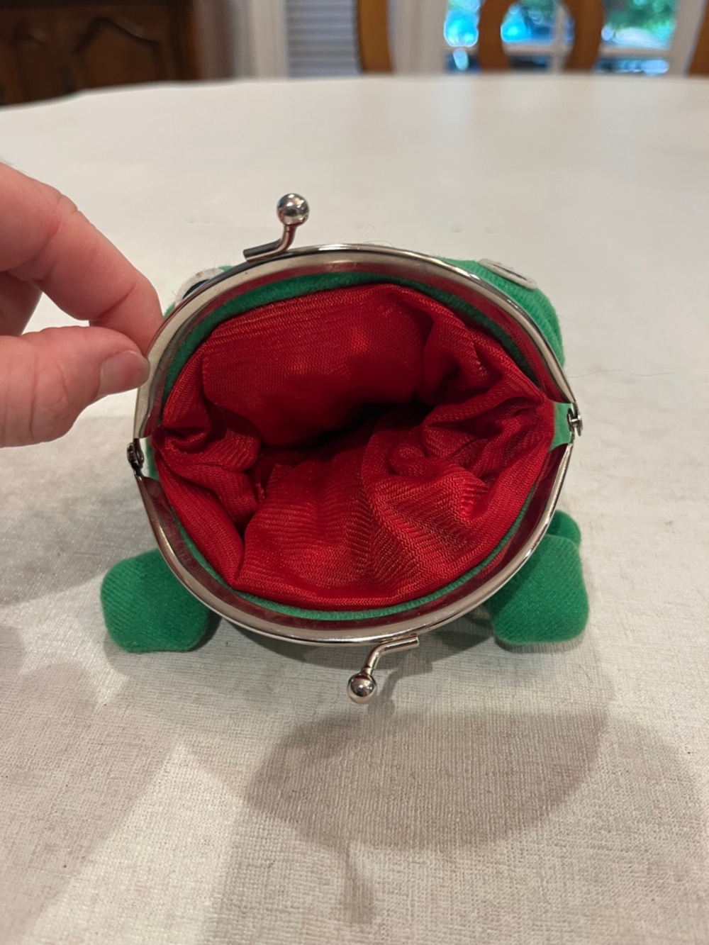 Sold Adorable Green Frog plush Coin Purse. So cute! - Picture 4 of 6